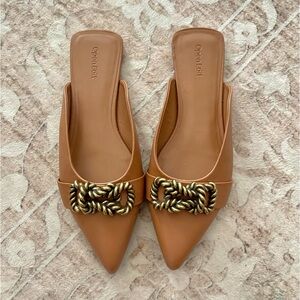 OPEN EDIT Kyla Flat Mule In Tan Mocha